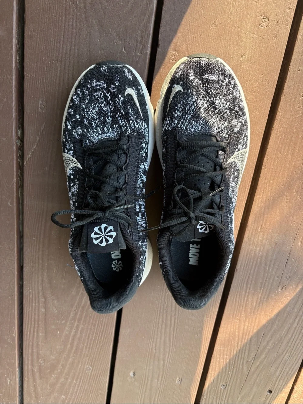 Nike Black and White Knit Running Sneakers